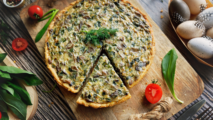 Quiche cu ciuperci si leurda