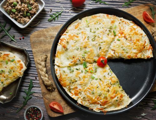 Quesadilla cu carne tocata si mazare – reteta