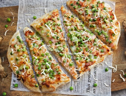 Pizza cu mazare si mortadella – reteta